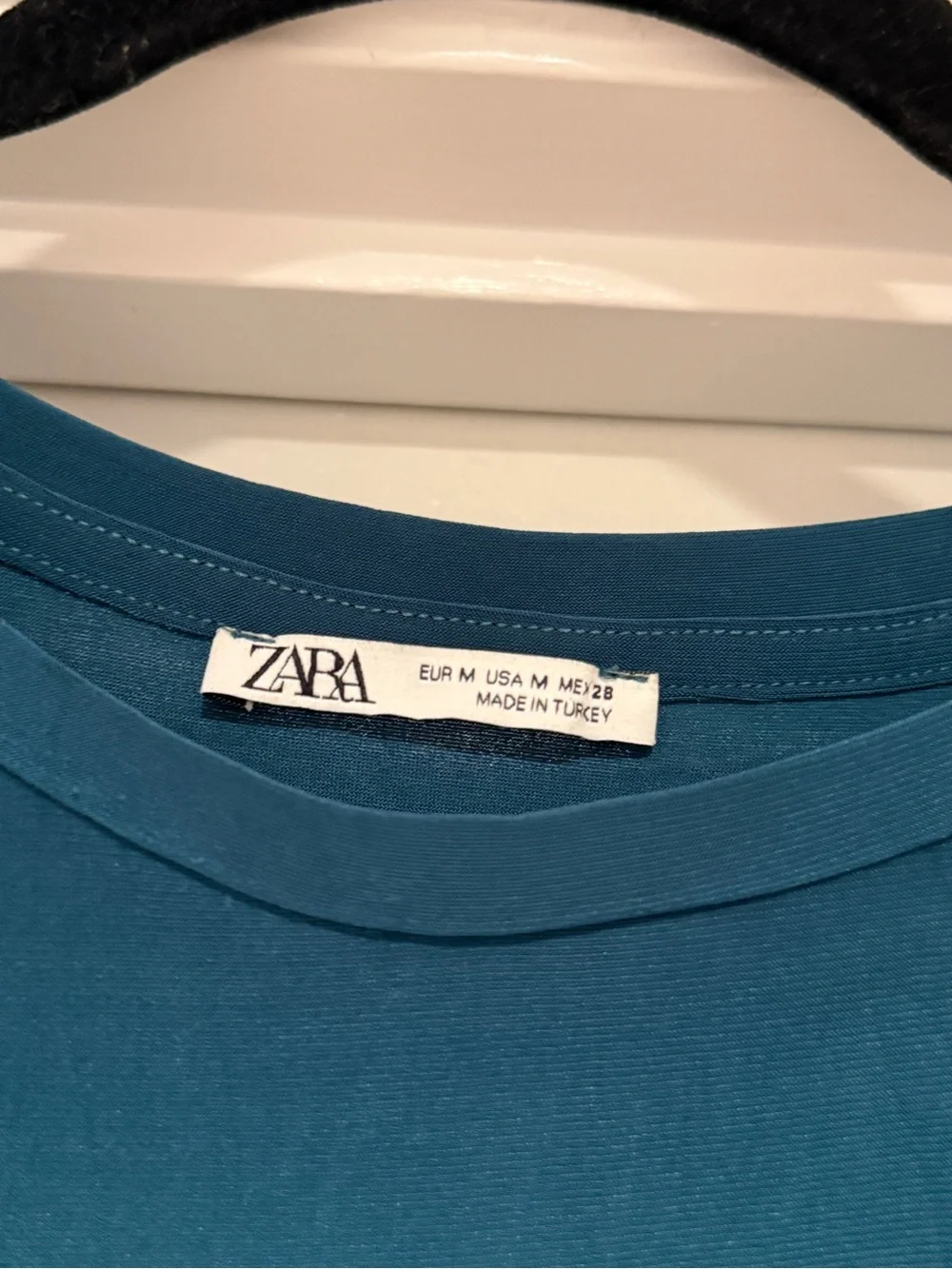 Zara Teal Tiered Babydoll Mini Dress Size M - Picture 2 of 3